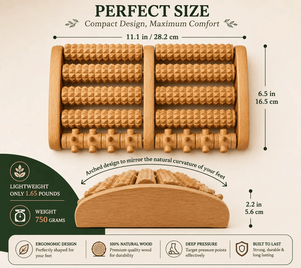DeepRoll Wooden Foot Massager - Massagers Hub